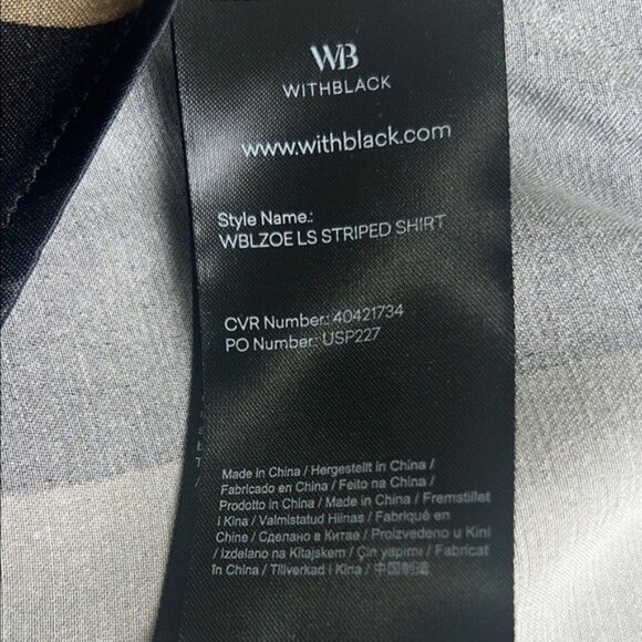 WB WithBlack Long Sleeve Striped Shirt - S - Picture 5 of 7
